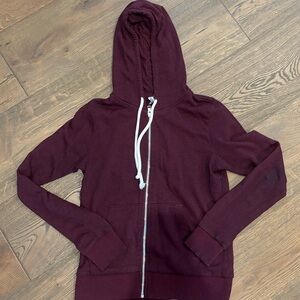H&M Maroon Hoodie with White Drawstrings
